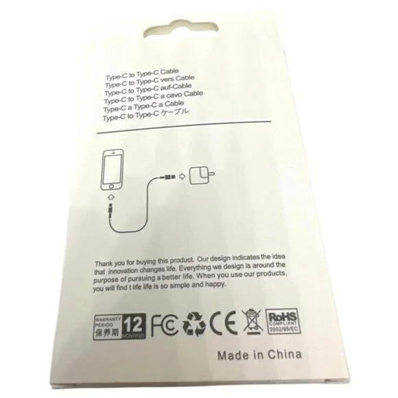 Type C to Type C Fast Charge Cable 1M 20W - Picture 2 of 2